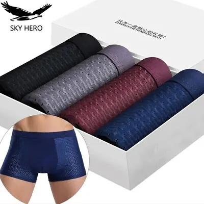 4pcs/Lot Men's Panties Male Underpants Man Pack Shorts Boxers Underwear Slip Hom • $13.99