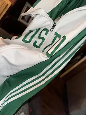 Adidas Clima365 Sports Boston Celtics Warm Up Zip Up Long Sleeve Logo Jacket  L • $39.90