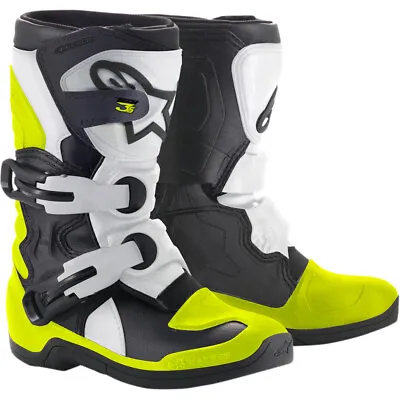 Alpinestars MX/Motocross Kids TECH 3S Boots (Black/White/Flo Yellow) 1 • $153.10
