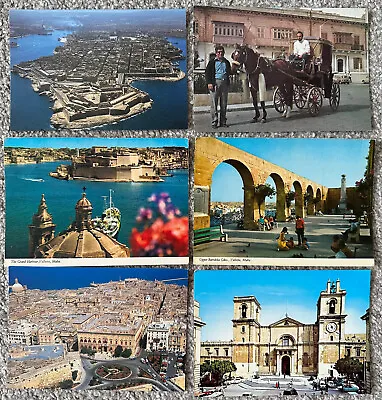 £5 • Buy 6x MALTA POSTCARDS Valletta, St John's Co-Cathedral, Barrakka Gardens, Karrozzin