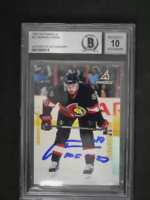 Marian Hossa Signed 1997-98 Pinnacle #17 Rc  Hof 2020  - Bas 10 Authentic Auto • $69.99