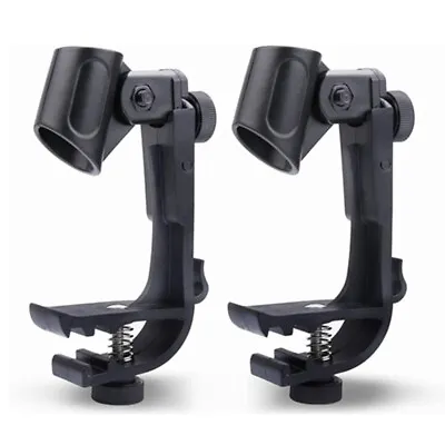 $10.80 • Buy 2pcs Adjustable Clip On Drum Snare Mount Microphone Mic Clamps Holder Clip N266