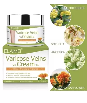 Elaimei-Varicose Veins Cream Relief Phlebitis Angiitis Inflammation Blood Vein • £9