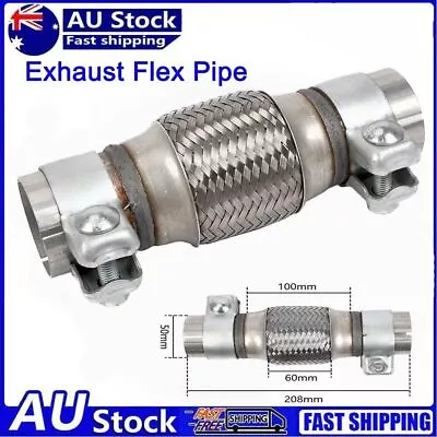 2'' Exhaust Flex Tube Pipe Joint Flexible Clamp Stainless Steel 50 X 208 Mm AU • $29.99