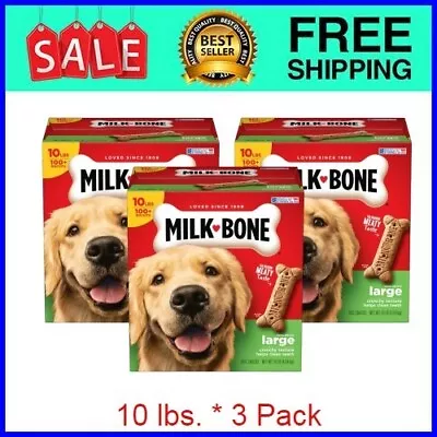 Milk-Bone Original Dog Biscuits Large Crunchy Dog Treats 10 Lbs 3 Pack • $42.90