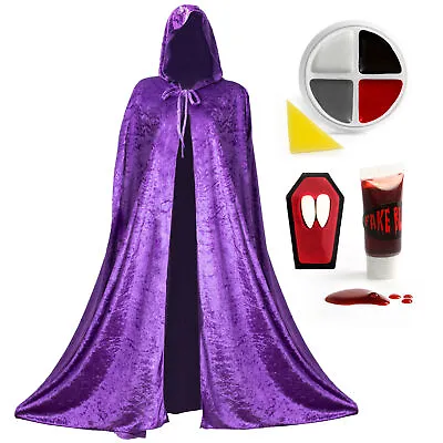 Ladies Vampire Vampiress Halloween Costume Fancy Dress Cape And Accessories • £18.99