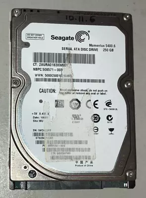 250gb Data Hard Drive El Capitan Mac 2009 2010 2011 MacBook Pro IMac 10.11.6 • $22.99