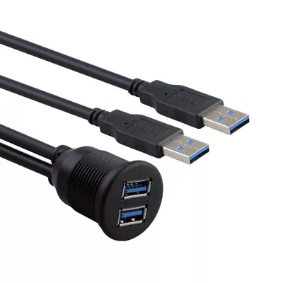 $17.58 • Buy Dual Car Boat Dashboard Flush Mount Male To Female Extension Panel Cable USB3.0