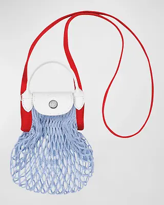 Longchamp Le Pliage Filet Knit Mesh XS Handel Bag Crossbody ~NWT~ SKY BLUE • $105