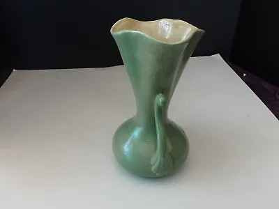 Red Wing Stoneware Pottery Number 505 Double Handled Green Vase Art • $32