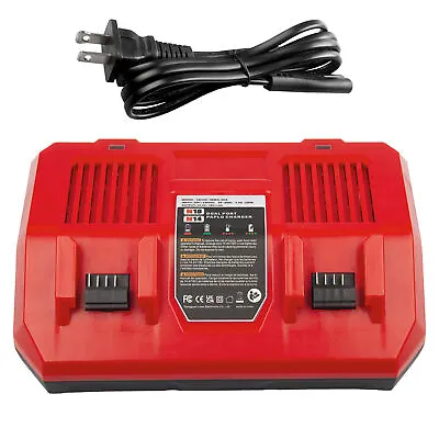 Dual Bay Simultaneous Rapid Charger / 12V-18V For Milwaukee For M18 Battery NEW • $32.96