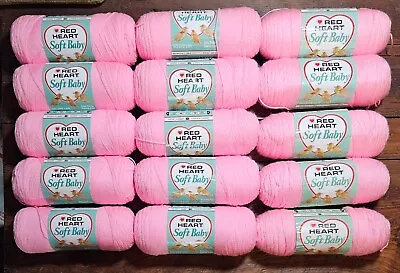 Red Heart SOFT BABY Yarn * Color: BRIGHT PINK * 7 Oz. Skeins * SOLD PER SKEIN • $8.99