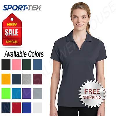 Sport Tek Womens 100% Polyester Dri-Fit Performance Polo  Golf Shirt M-LST640 • $13.18