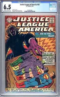 Justice League Of America #59 - CGC 6.5 (FN+) 1967- Silver Age - The Impossibles • $142