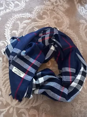 £75 • Buy Navy Burberry Large Scarf Shawl