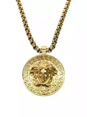 Versace Medusa Gold Tone Metal Wide Chain Pendant Necklace With Original Box • $427