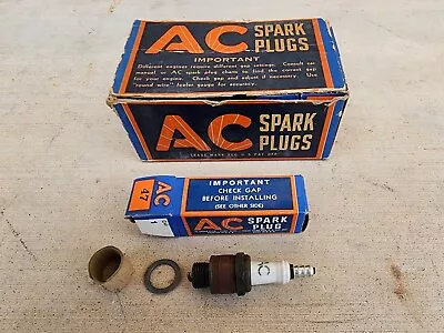 47 AC Spark Plugs 14MM Thread 13/16  Hex Box Of 10 NOS Vintage Car Truck Plug • $79.95