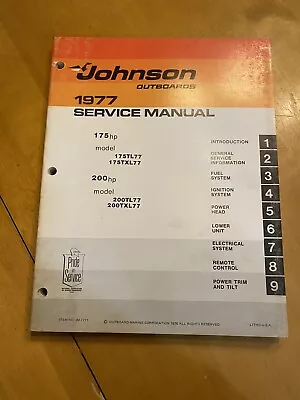 Johnson Outboard Service Manual 175HP 200 HP Motor Repair Book JM-7711 1976 • $10.49