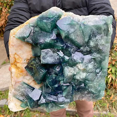 20.7LB Natural Super Beautiful Green Fluorite Crystal Mineral Healing Specimen • $0.99