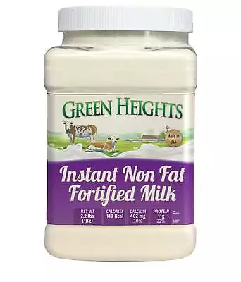 Instant Fortified Nonfat Milk Powder Jar 2 Pound / 900 GMS Jar By Green Heights • $19.79