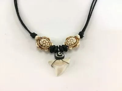 Men Boy Turtle Beads Real Shark Tooth Necklace Choker Island Gift For Kid • $15.97