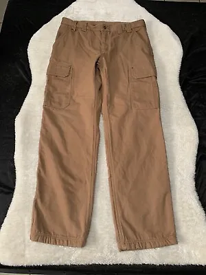 Duluth Trading Co Mens Brown Lined Cargo Straight Pants Size 38x36 Heavy Work  • $29.99