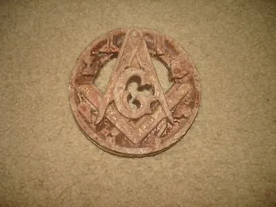 Composite  Masonic Freemason Round Wall Emblem / Plaque  4 1/4  WIDE 1/2' THICK • $20