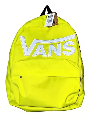 VANS Off The Wall Old Skool 3 Backpack Laptop Sleeve Neon Lime Yellow NWT • $29.49