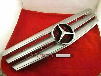 Mercedes R129 SL320 SL500 Grille Grille SILVER 3 Fins 1990 To 2002 500SL 320SL 3 • $142.45