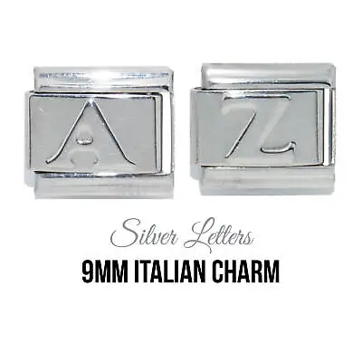 Silvertone Letter Choice Of A-Z Italian Charm - Fits 9mm Italian Charm Bracelets • £3.99