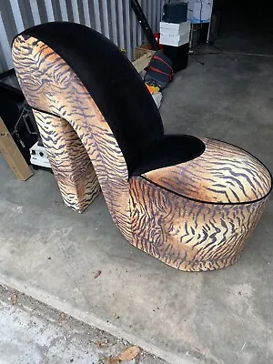 $300 • Buy Accent Chair Tiger Animal Print Stiletto High Heel Shoe Chair DISPLAY UNIT, READ
