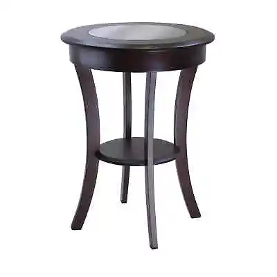 $55.10 • Buy Winsome Wood Cassie Round Accent Table With Glass Top, Cappuccino Finish