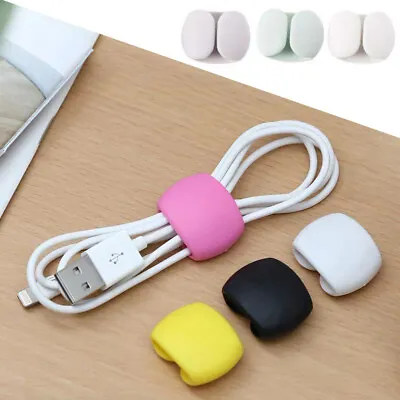£2.78 • Buy 4pcs Desk Tidy Wire Cord Lead USB Organizer Earphone Charger Cable Clips Ties 
