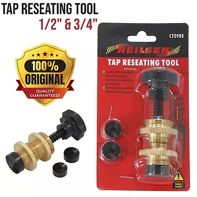 Tap Reseater Reseating Tool For Leaking Fixing Taps 1/2  & 3/4  NEILSEN • £16.99