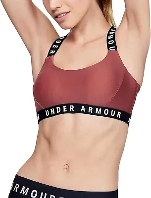 Under Armour Wordmark Sports Bra Coral  • £11