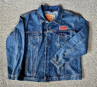 Levi's &New Belgium Trucker Denim Jean Jacket Men’s XXL Dark Wash 72334 • $45