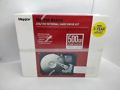 Maxtor Basics ATA /100 Internal Hard Drive Kit 500 GB 16 MB 7200 RPM NEW SEALED • $36