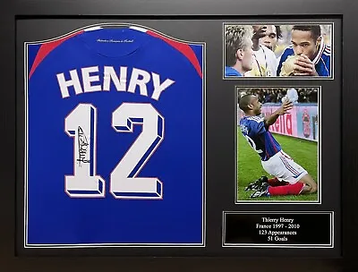 £299.99 • Buy Framed Thierry Henry Signed Original France 2007/08 Football Shirt Proof Coa