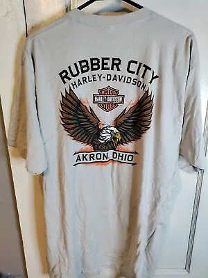 Mens Harley Davidson Shirt Rubber City Akron Ohio T-Shirt Size XL New • $30