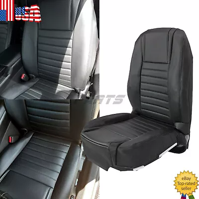 Driver Bottom & Top Seat Cover Black Synthetic Leather For Ford Mustang 2007-09 • $90.92