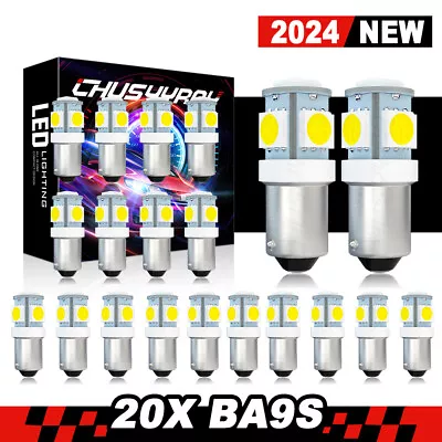 20Pcs 6V 6 Volt BA9S T4W 2835 1 LED Car Dash Map Light Side Parker Bulb White 6K • $12.99