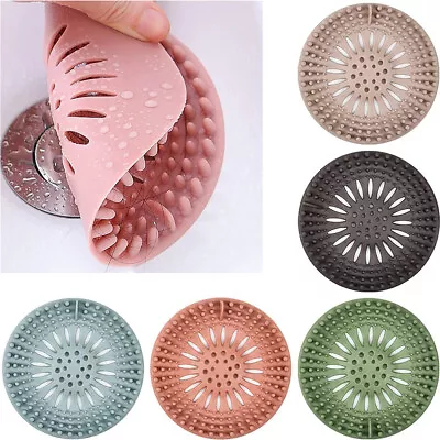 Durable Silicone Hair Catcher Stopper Shower Drain Covers For Bathroom Kitchen • £2.75