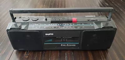 Vintage Sanyo M7024A Boombox AM/FM Stereo Cassette Boombox Ghettoblaster NO CORD • $32.95