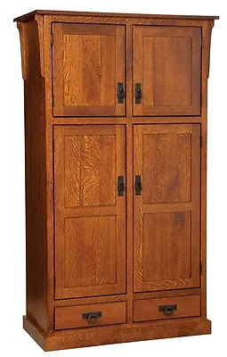 Amish Mission Craftsman Kitchen Pantry Storage Cupboard Roll Shelf Solid Wood • $2999