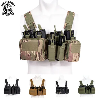 Tactical D3CR Modular Chest Rig Micro W/5.56 Magazine Pouch Assault Carrier Vest • $36.99