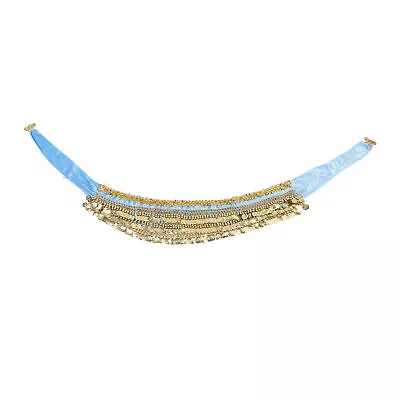 GTZ Belly Dance Skirt Belt Adjustable Lightweight Dangling Comfortable Lake Blue • £13.81