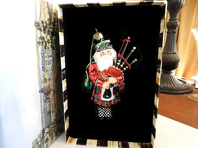 Mackenzie - Childs PIPER SANTA Glass Christmas Ornament WITH BOX - NICE! • $249.95