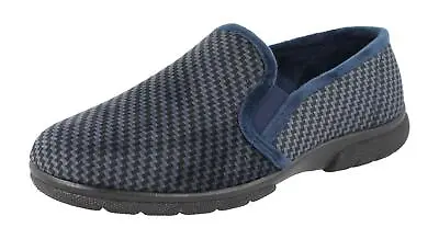 DB Shoes Men's 2V Fit Slip-On Classic Loafer Shoes In Navy/Black Sizes 6 To 12 • £65.95