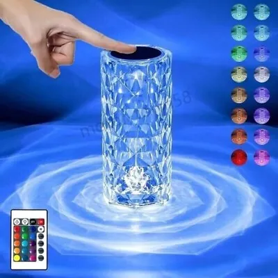 $15.97 • Buy LED Crystal Table Lamp Diamond Rose RGB Bar Night Light Touch Atmosphere Bedside