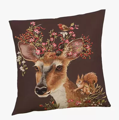 Deer W/ Flowers Decorative Indoor/ Outdoor Pillow Cover 18 X 18 New • $16.11